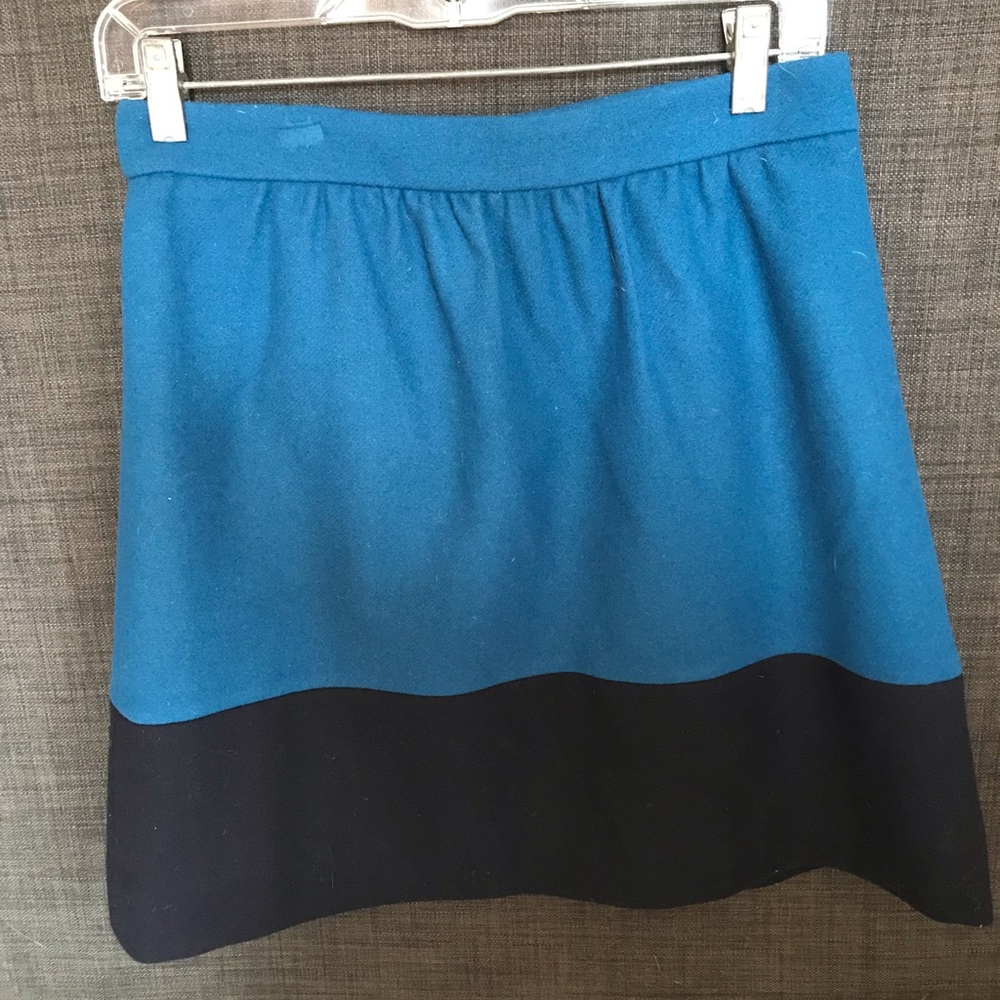 J. Crew navy and blue wool mini skirt